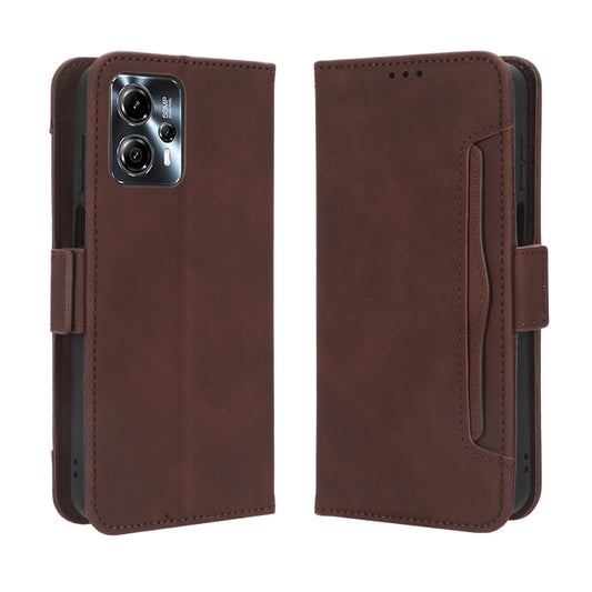 For Motorola Moto G53 / G13 Skin Feel Calf Texture Card Slots Leather Phone Case(Brown) by buy2fix