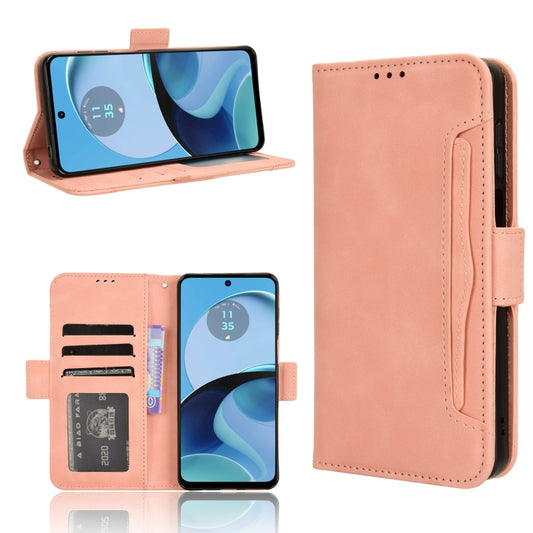 For Motorola Moto G14 4G Skin Feel Calf Texture Card Slots Leather Phone Case(Pink) by buy2fix