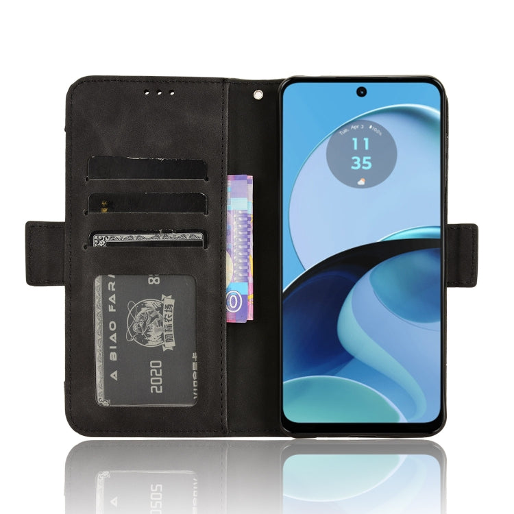 For Motorola Moto G14 4G Skin Feel Calf Texture Card Slots Leather Phone Case(Black) by buy2fix