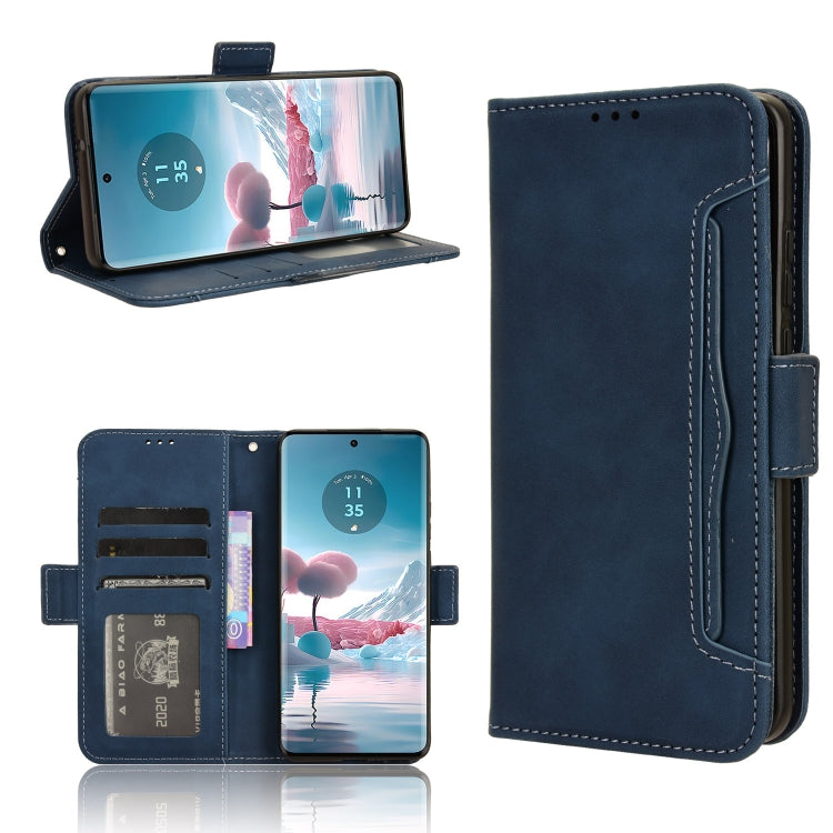 For Motorola Edge 40 Neo 5G Skin Feel Calf Texture Card Slots Leather Phone Case(Blue) by buy2fix