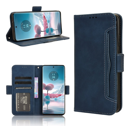 For Motorola Edge 40 Neo 5G Skin Feel Calf Texture Card Slots Leather Phone Case(Blue) by buy2fix