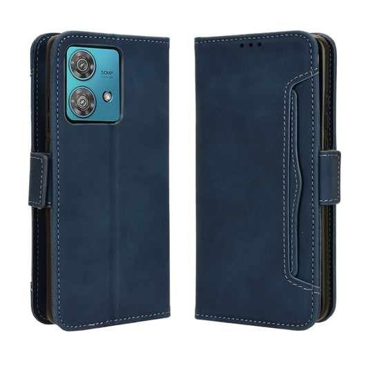 For Motorola Edge 40 Neo 5G Skin Feel Calf Texture Card Slots Leather Phone Case(Blue) by buy2fix