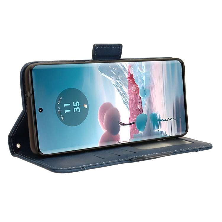 For Motorola Edge 40 Neo 5G Skin Feel Calf Texture Card Slots Leather Phone Case(Blue) by buy2fix