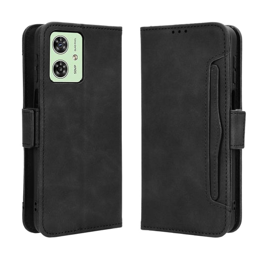 For Motorola Moto G54 5G Skin Feel Calf Texture Card Slots Leather Phone Case(Black) by buy2fix