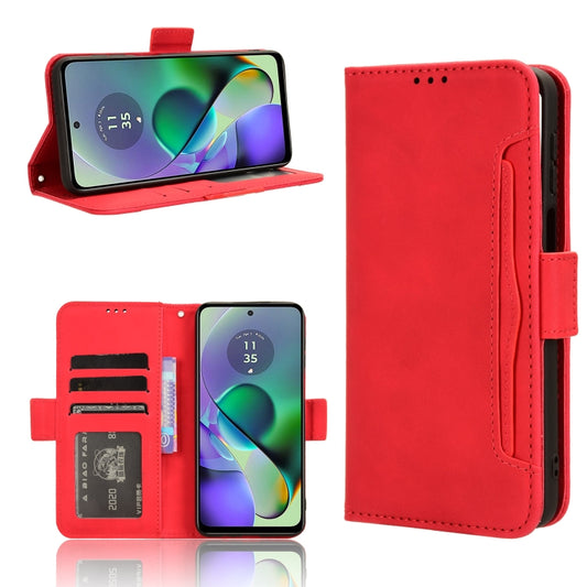 For Motorola Moto G54 5G Skin Feel Calf Texture Card Slots Leather Phone Case(Red) by buy2fix