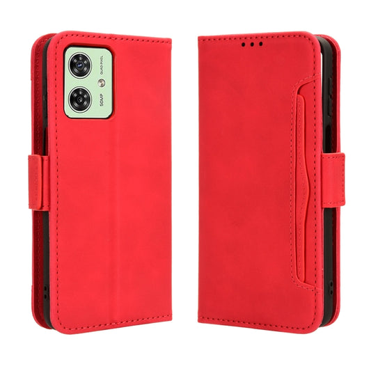 For Motorola Moto G54 5G Skin Feel Calf Texture Card Slots Leather Phone Case(Red) by buy2fix