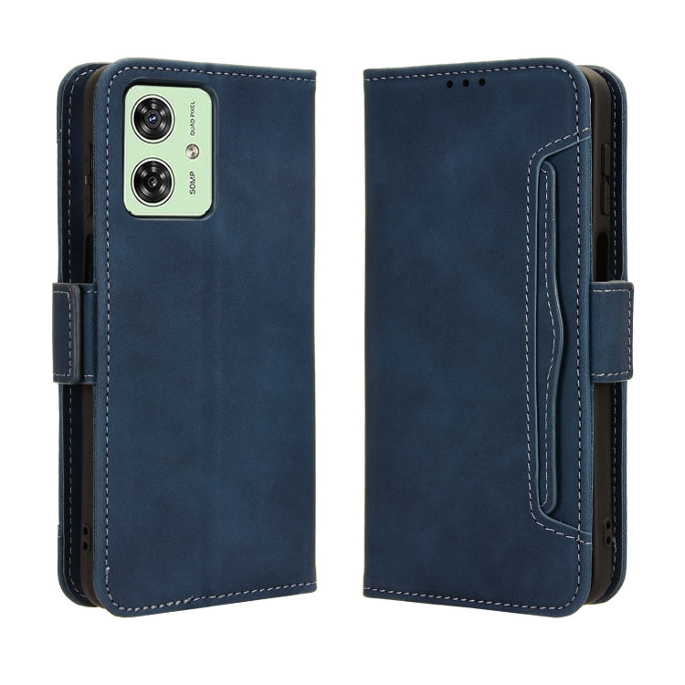 For Motorola Moto G54 5G Skin Feel Calf Texture Card Slots Leather Phone Case(Blue) by buy2fix