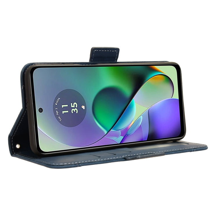 For Motorola Moto G54 5G Skin Feel Calf Texture Card Slots Leather Phone Case(Blue) by buy2fix