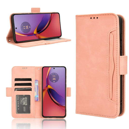 For Motorola Moto G84 5G Skin Feel Calf Texture Card Slots Leather Phone Case(Pink) by buy2fix