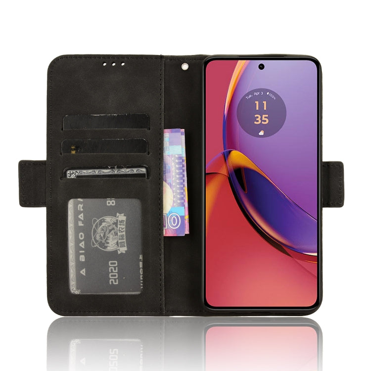 For Motorola Moto G84 5G Skin Feel Calf Texture Card Slots Leather Phone Case(Black) by buy2fix