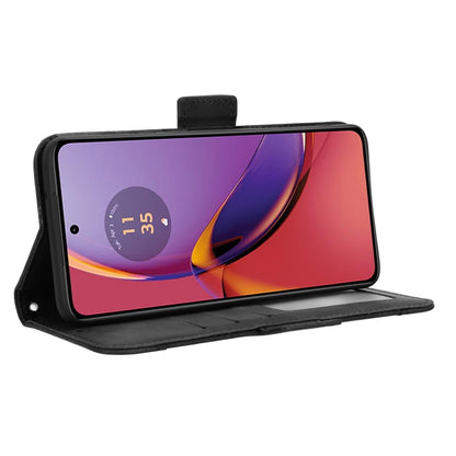 For Motorola Moto G84 5G Skin Feel Calf Texture Card Slots Leather Phone Case(Black) by buy2fix