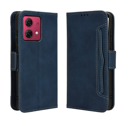 For Motorola Moto G84 5G Skin Feel Calf Texture Card Slots Leather Phone Case(Blue) by buy2fix