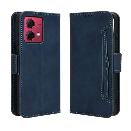 For Motorola Moto G84 5G Skin Feel Calf Texture Card Slots Leather Phone Case(Blue) by buy2fix