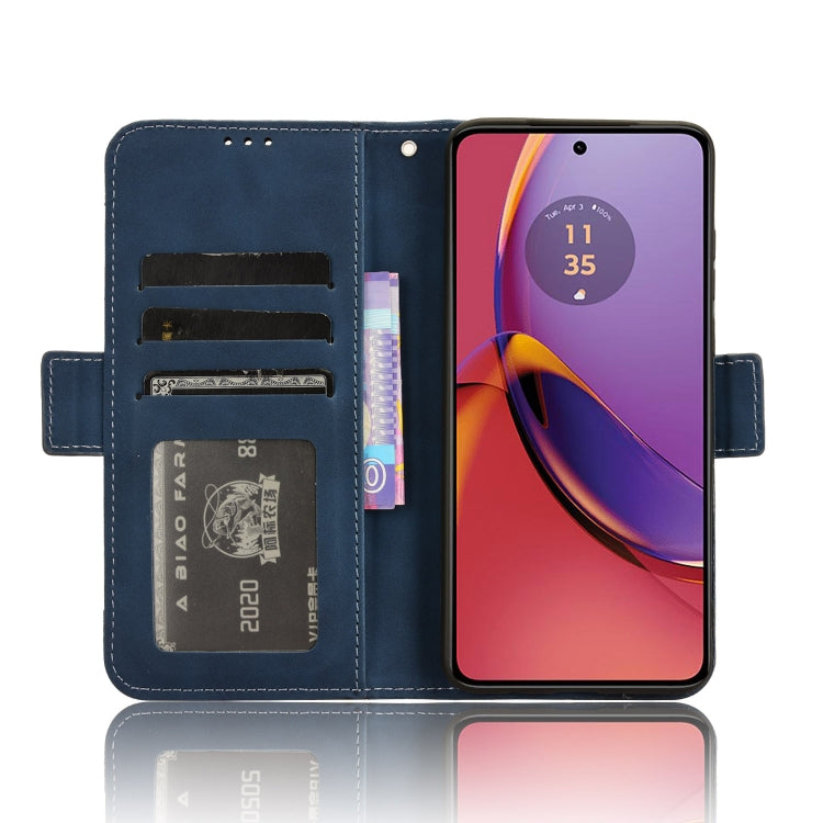 For Motorola Moto G84 5G Skin Feel Calf Texture Card Slots Leather Phone Case(Blue) by buy2fix