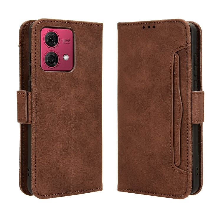 For Motorola Moto G84 5G Skin Feel Calf Texture Card Slots Leather Phone Case(Brown) by buy2fix