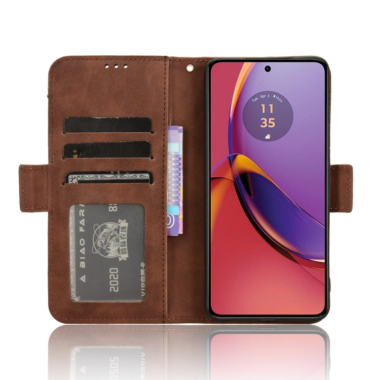 For Motorola Moto G84 5G Skin Feel Calf Texture Card Slots Leather Phone Case(Brown) by buy2fix
