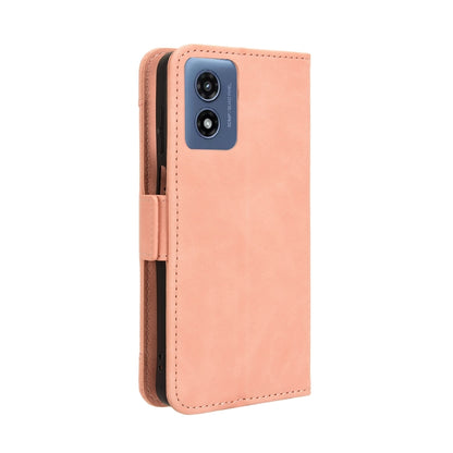For Motorola Moto G Play 4G 2024 Skin Feel Calf Texture Card Slots Leather Phone Case(Pink) by buy2fix