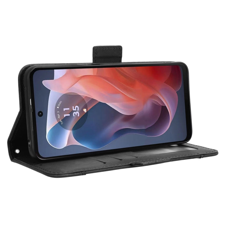 For Motorola Moto G Play 4G 2024 Skin Feel Calf Texture Card Slots Leather Phone Case(Black) by buy2fix