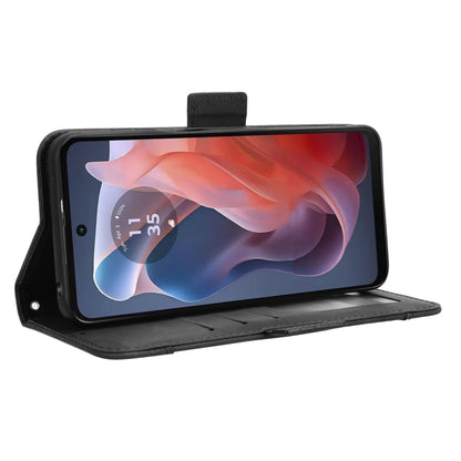 For Motorola Moto G Play 4G 2024 Skin Feel Calf Texture Card Slots Leather Phone Case(Black) by buy2fix