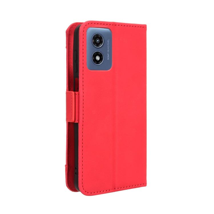 For Motorola Moto G Play 4G 2024 Skin Feel Calf Texture Card Slots Leather Phone Case(Red) by buy2fix