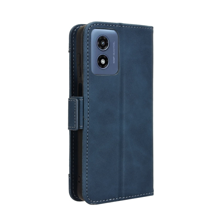 For Motorola Moto G Play 4G 2024 Skin Feel Calf Texture Card Slots Leather Phone Case(Blue) by buy2fix