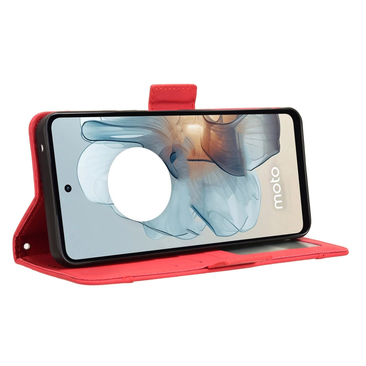 For Motorola Moto G Power 5G 2024 Skin Feel Calf Texture Card Slots Leather Phone Case(Red) by buy2fix