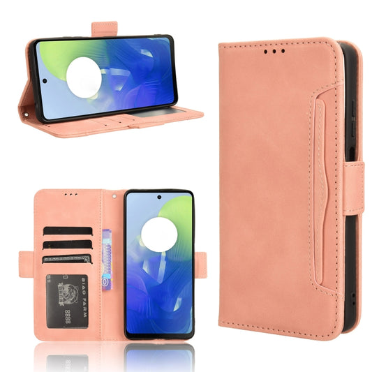 For Motorola Moto G04 / G24 Skin Feel Calf Texture Card Slots Leather Phone Case(Pink) by buy2fix