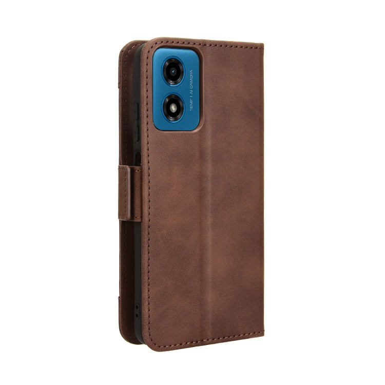For Motorola Moto G04 / G24 Skin Feel Calf Texture Card Slots Leather Phone Case(Brown) by buy2fix