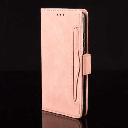 For Motorola Moto G34 5G Skin Feel Calf Texture Card Slots Leather Phone Case(Pink) by buy2fix