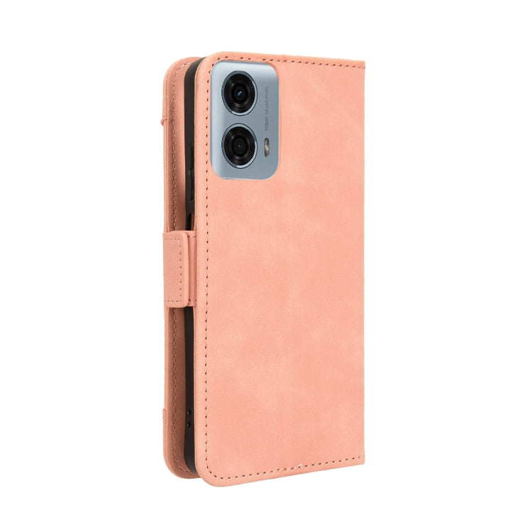 For Motorola Moto G34 5G Skin Feel Calf Texture Card Slots Leather Phone Case(Pink) by buy2fix