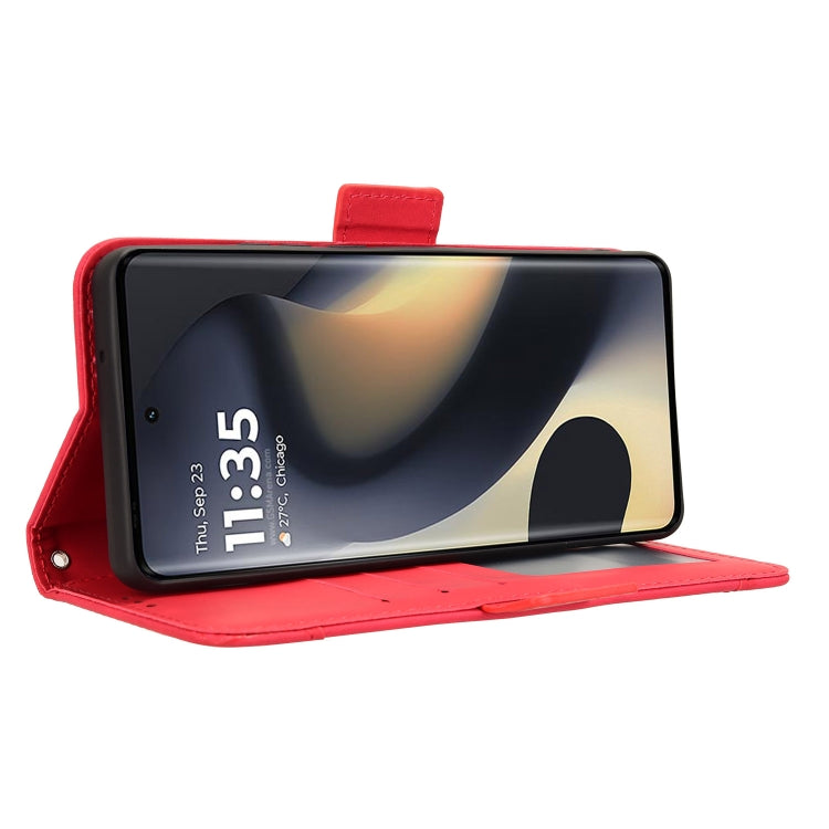 For Motorola Edge 2024 5G Skin Feel Calf Texture Card Slots Leather Phone Case(Red) by buy2fix