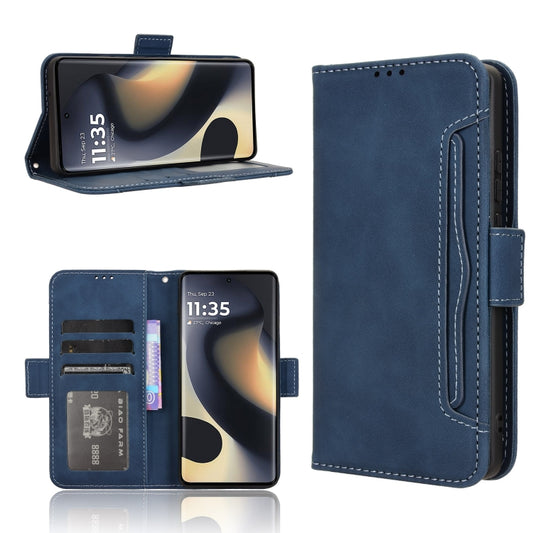 For Motorola Edge 2024 5G Skin Feel Calf Texture Card Slots Leather Phone Case(Blue) by buy2fix