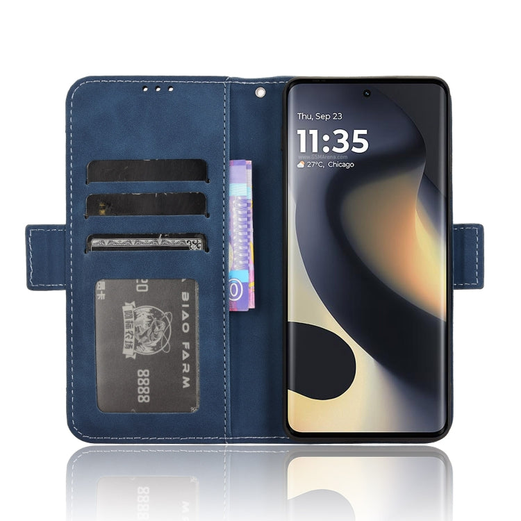 For Motorola Edge 2024 5G Skin Feel Calf Texture Card Slots Leather Phone Case(Blue) by buy2fix