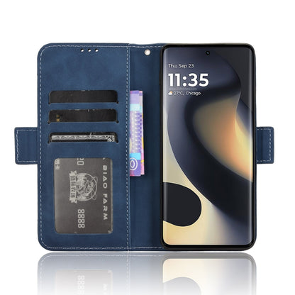 For Motorola Edge 2024 5G Skin Feel Calf Texture Card Slots Leather Phone Case(Blue) by buy2fix