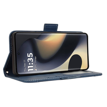 For Motorola Edge 2024 5G Skin Feel Calf Texture Card Slots Leather Phone Case(Blue) by buy2fix