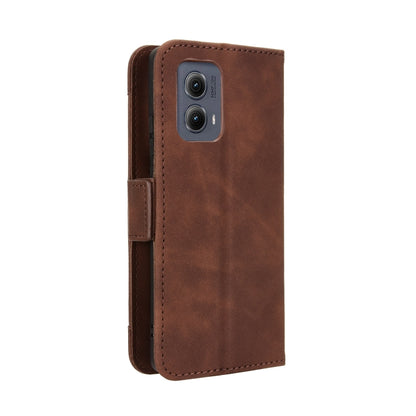 For Motorola Edge 2024 5G Skin Feel Calf Texture Card Slots Leather Phone Case(Brown) by buy2fix