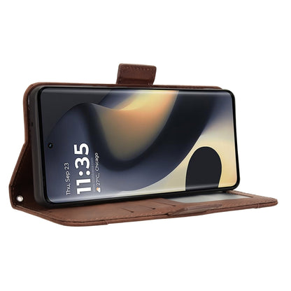 For Motorola Edge 2024 5G Skin Feel Calf Texture Card Slots Leather Phone Case(Brown) by buy2fix