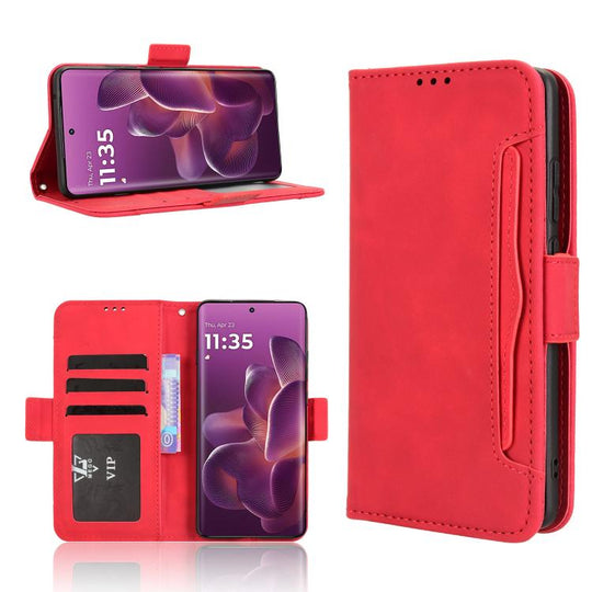 For Motorola Edge 60 Pro / 60s Pro 5G Skin Feel Calf Texture Card Slots Leather Phone Case(Red)