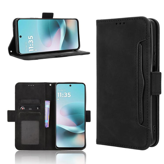 For Motorola Moto G67 Power / G57 Power Skin Feel Calf Texture Card Slots Leather Phone Case(Black)
