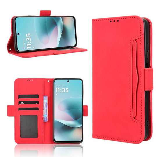 For Motorola Moto G67 Power / G57 Power Skin Feel Calf Texture Card Slots Leather Phone Case(Red)