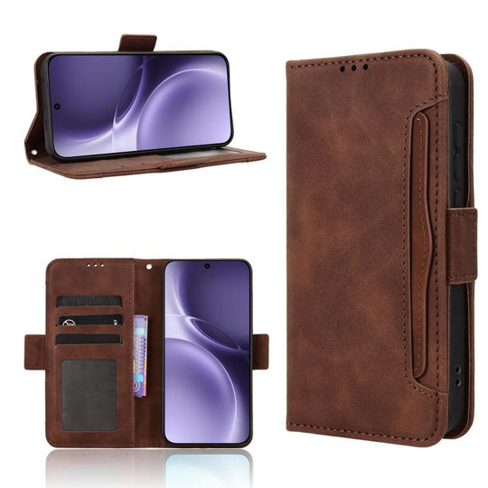 For vivo X300 Pro Skin Feel Calf Texture Card Slots Leather Phone Case(Brown)