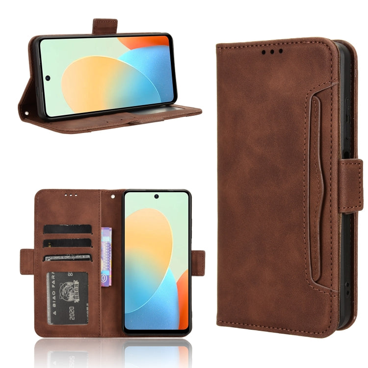 For Tecno Spark Go 2024 / Spark 20C Skin Feel Calf Texture Card Slots Leather Phone Case(Brown) by buy2fix