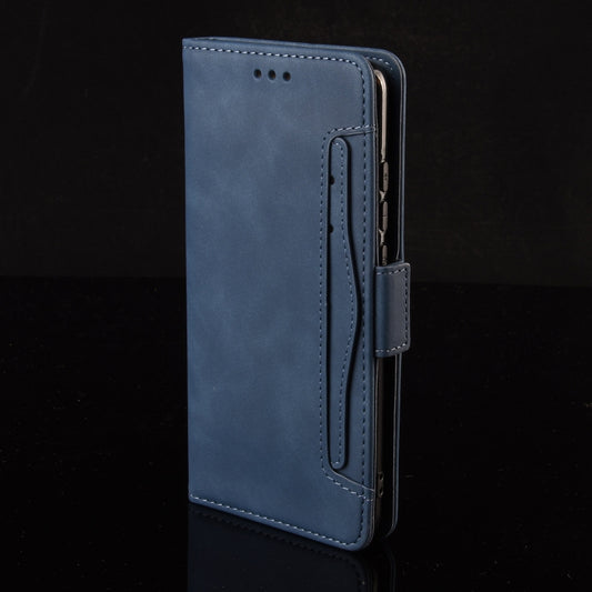 For Google Pixel 9 Skin Feel Calf Texture Card Slots Leather Phone Case(Blue) - Google Cases by buy2fix | Online Shopping UK | buy2fix