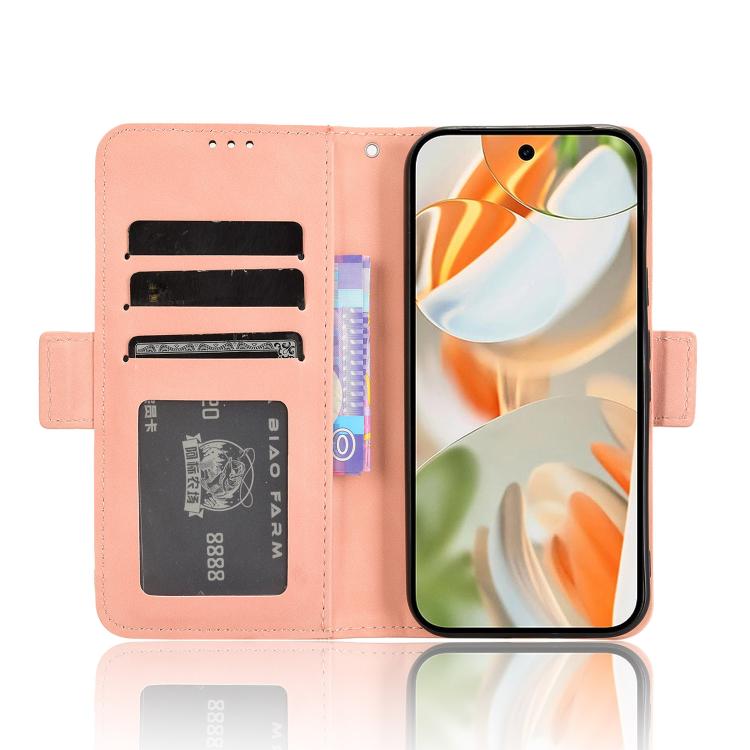 For Google Pixel 10 Pro XL Skin Feel Calf Texture Card Slots Leather Phone Case(Pink) - Google Cases by buy2fix | Online Shopping UK | buy2fix