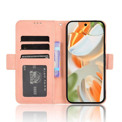 For Google Pixel 10 Pro XL Skin Feel Calf Texture Card Slots Leather Phone Case(Pink) - Google Cases by buy2fix | Online Shopping UK | buy2fix
