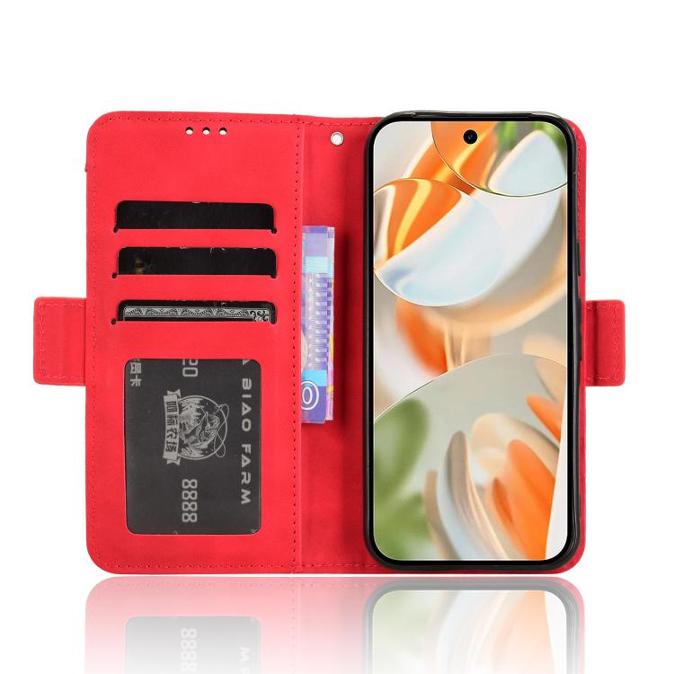 For Google Pixel 10 Pro XL Skin Feel Calf Texture Card Slots Leather Phone Case(Red) - Google Cases by buy2fix | Online Shopping UK | buy2fix