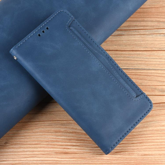 For Google Pixel 10 Pro XL Skin Feel Calf Texture Card Slots Leather Phone Case(Blue) - Google Cases by buy2fix | Online Shopping UK | buy2fix