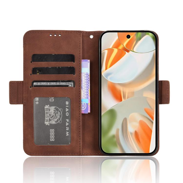For Google Pixel 10 Pro XL Skin Feel Calf Texture Card Slots Leather Phone Case(Brown) - Google Cases by buy2fix | Online Shopping UK | buy2fix