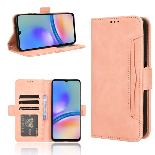 For Samsung Galaxy M14 / A05s Skin Feel Calf Texture Card Slots Leather Phone Case(Pink)