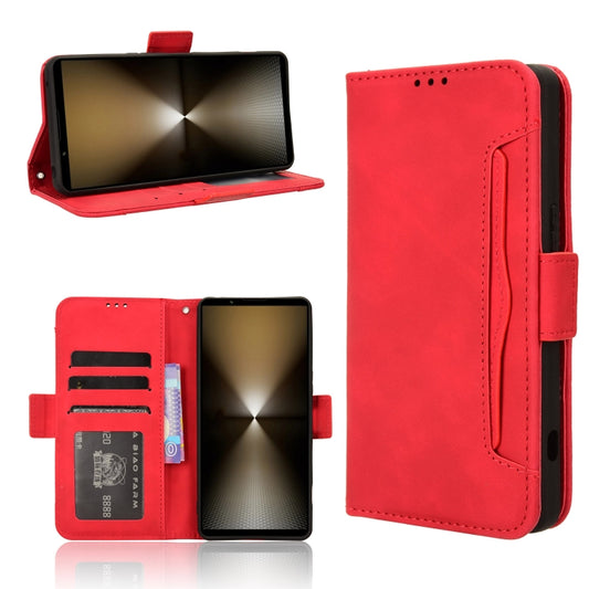 For Sony Xperia 1 VI 2024 Skin Feel Calf Texture Card Slots Leather Phone Case(Red) by buy2fix